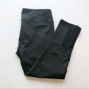 Fabletics Black Crop Leggings w/ Mesh Detail Sz S